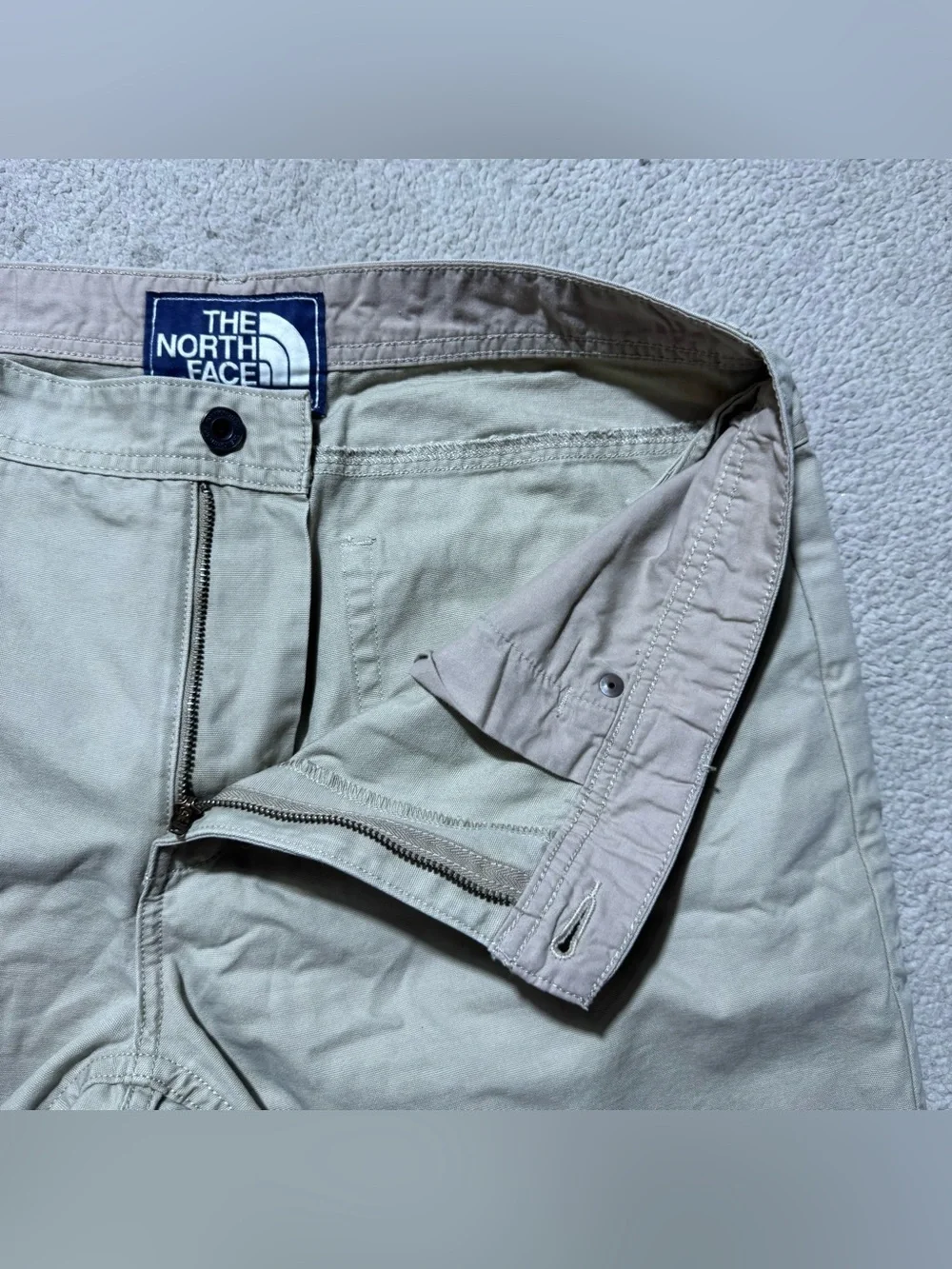 The North Face Shorts Mens 34 Beige Mid Rise Outdoor Cotton Summer Meas 34x10.5